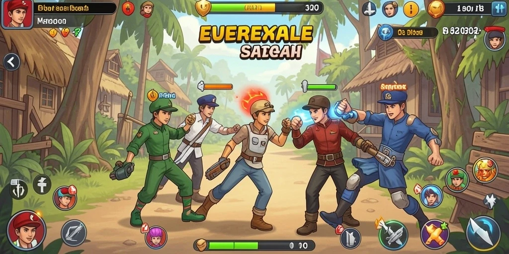 Item power-up yang beragam membantu meningkatkan peluang kemenangan.